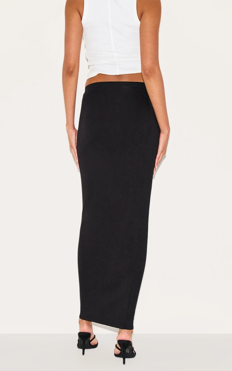 Prettylittlething Black Jersey Low Rise Maxi Skirt 3 Prettylittlething Black Jersey Low Rise Maxi Skirt - Image 3