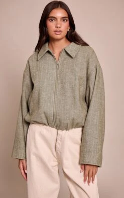 Prettylittlething Olive Herringbone Bomber Jacket 8 Prettylittlething Olive Herringbone Bomber Jacket -Pretty Little Thing Shop 834070365fe74dab7c46be9b162c5a4b010bb5c2 CNN8328 4 olive herringbone bomber jacket