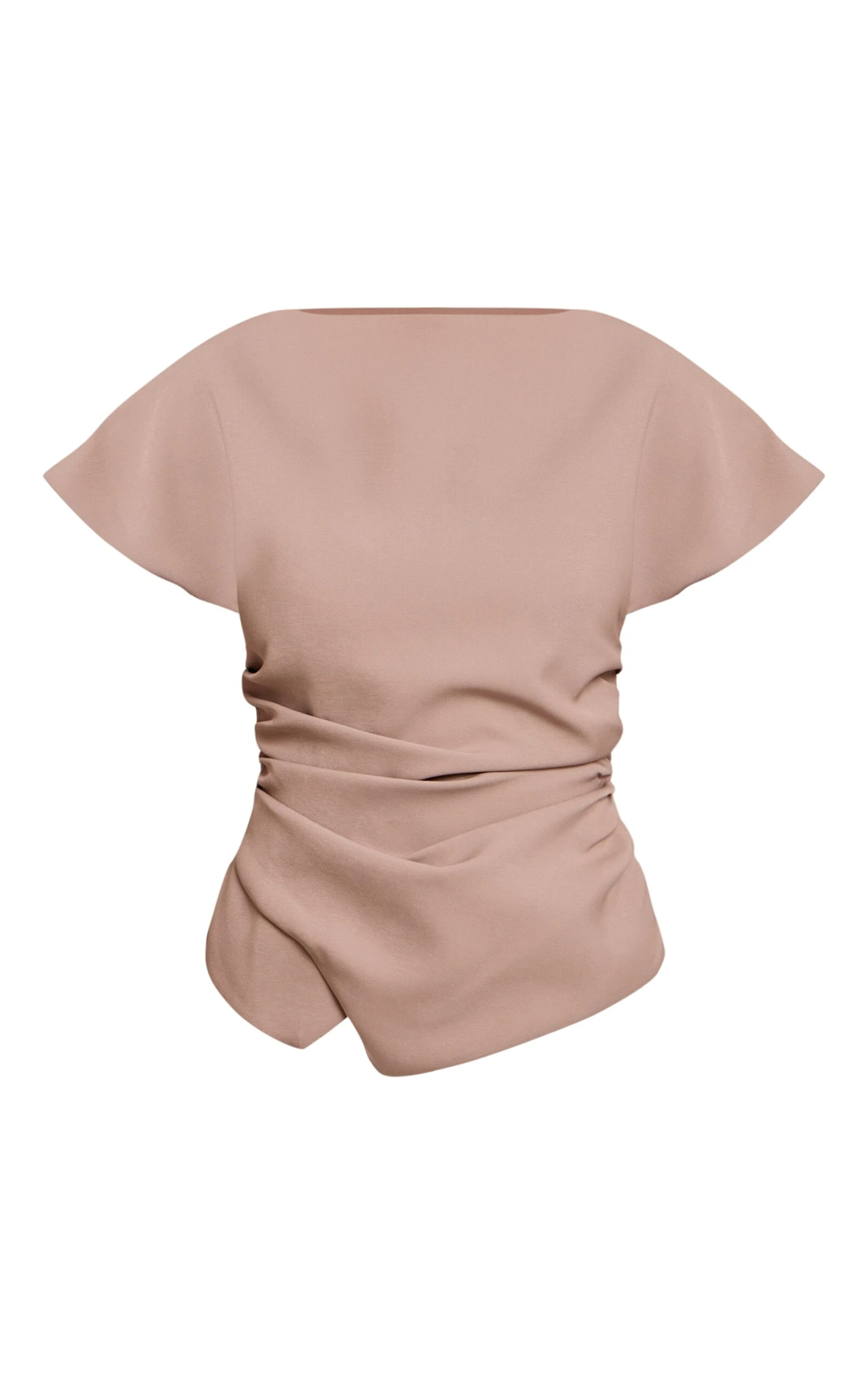 Prettylittlething Stone Woven Ruched Cinched Waist Top 5 Prettylittlething Stone Woven Ruched Cinched Waist Top - Image 5