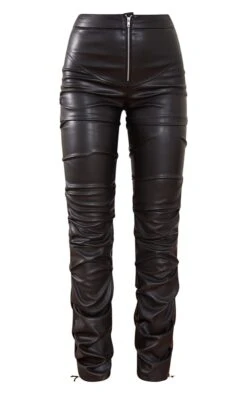 Prettylittlething Black Faux Leather Zip Front Ruched Detail Skinny Pants -Pretty Little Thing Shop 83cd9c7e6fe4f2d1cb5071bdacc23b2df824cfc3 CMZ7533 5
