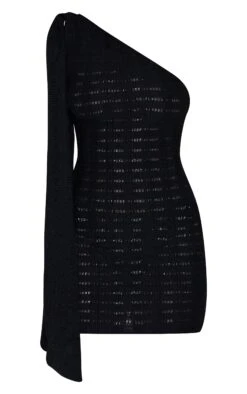 Prettylittlething Black Textured One Shoulder Drape Detail Bodycon Dress -Pretty Little Thing Shop 841c9b97d34acffb1d9a21da60debc82b1125849 CNN3751 5 black textured one shoulder drape detail bodycon dress