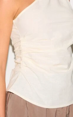 Prettylittlething Beige Lightweight Woven Ruched Asymmetric Long Top -Pretty Little Thing Shop 84bdf52a0338a90663e20954a584d18092ca6f2d CNM4650 4 beige lightweight woven ruched asymmetric long top