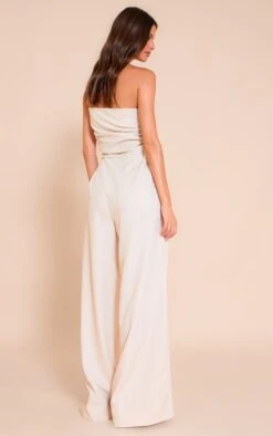 Prettylittlething Cream Woven Ruched Wide Leg Jumpsuit -Pretty Little Thing Shop 84e8f8b6550e12f6295b672a346e285c68b6b750 CNN0125 2 cream woven ruched wide leg jumpsuit