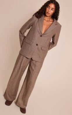 Brown Dogtooth Brushed Tailored Blazer -Pretty Little Thing Shop 850b285645e176b2a688651a6aabdff6e8e392ad CNO2252 3 brown dogtooth brushed tailored blazer