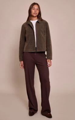 Prettylittlething Khaki Faux Suede Concealed Placket Bomber Jacket -Pretty Little Thing Shop 852af0b5efe6e33854ca59b661e1a7ac7f88e1a0 CNN8331 3 khaki faux suede concealed placket bomber jacket