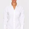 Prettylittlething White Fitted Waist Long Sleeve Button Shirt Dress -Pretty Little Thing Shop 85c5b7b83e2f8228e4ed4b479dd50e03bcf79cf5 cmt6175 1