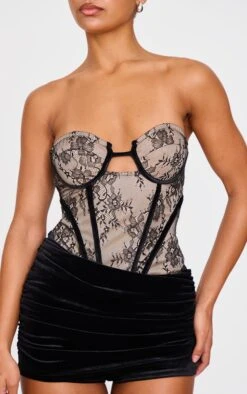 Prettylittlething Black Contrast Lace Velvet Wrap Detail Skort Romper -Pretty Little Thing Shop 85f67ba12ff66c450adccc74fa5bacd94b6f9d89 cnk8234 4