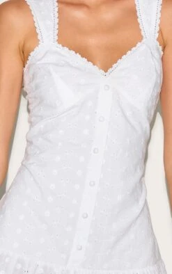 Prettylittlething White Embroidered Button Down Sleeveless Shift Dress -Pretty Little Thing Shop 864fd03ae58b2a78ddb9ab9f23134fcd20a15d1b CNM3566 4 white embroidered button down sleeveless shift dress