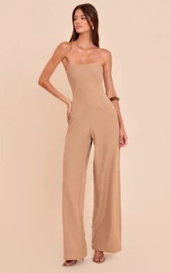 Beige Woven Sweetheart Neck Wide Leg Jumpsuit -Pretty Little Thing Shop 86e3c7c80dbfdeb728f77eda8cb4b330bf8de30a CNO0450 3 beige woven sweetheart neck wide leg jumpsuit