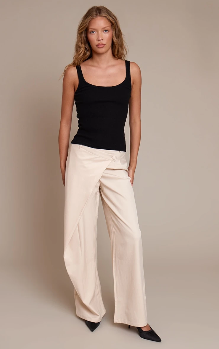 Stone Woven Wrap Front Pants 2 Stone Woven Wrap Front Pants - Image 2