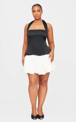Prettylittlething Black Satin Contrast Puffball Dress -Pretty Little Thing Shop 86f46d5f0ac8dbf1bf93b697d008d0dfe3f160a3 cnk7476 1