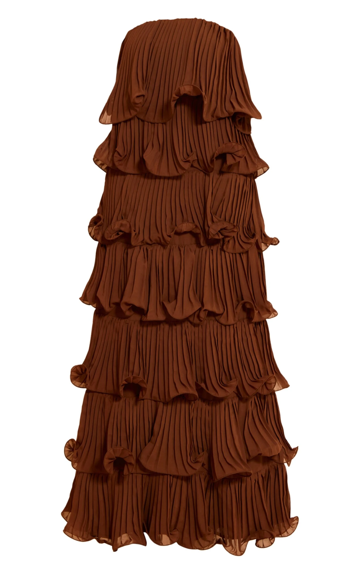 Chocolate Extreme Ruffle Tiered Maxi Dress 5 Chocolate Extreme Ruffle Tiered Maxi Dress - Image 5