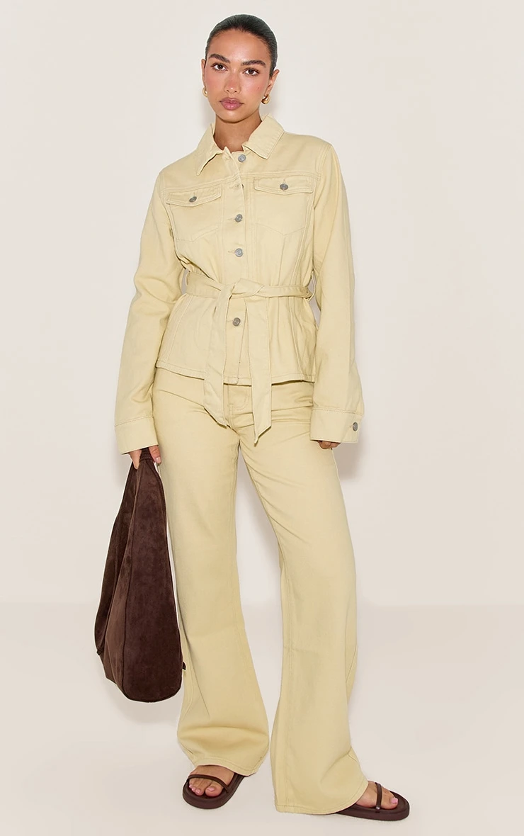 Prettylittlething Butter Yellow Mid Waist Flared Jeans 1 Prettylittlething Butter Yellow Mid Waist Flared Jeans