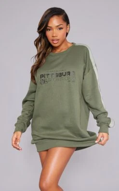 Prettylittlething Khaki Pennsylvania Graphic Embroidered Sweater Dress -Pretty Little Thing Shop 87c04997beeb60855a1e59c0efff50b8a8a1b29b cnh7319 1