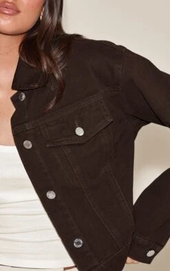Prettylittlething Chocolate Slim Fit Denim Jacket -Pretty Little Thing Shop 883cf67f8067340bab3ae4029d331dd26f9ff824 CNN4287 4 chocolate slim fit denim jacket