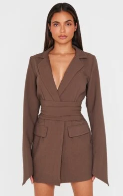 Prettylittlething Chocolate Woven Wrap Belted Blazer Dress 7 Prettylittlething Chocolate Woven Wrap Belted Blazer Dress -Pretty Little Thing Shop 885ac70c8a9461f5004cb87b65381de7d8cf3a67 cnk4139 3