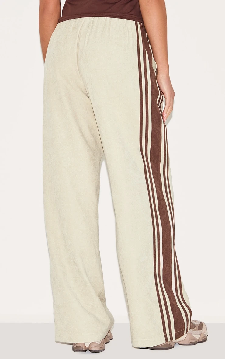 Prettylittlething Sage Peach Skin Contrast Stripe Wide Leg Pants 3 Prettylittlething Sage Peach Skin Contrast Stripe Wide Leg Pants - Image 3