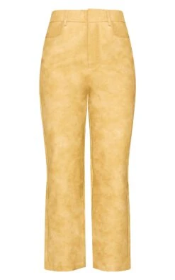 Prettylittlething Mustard Washed Faux Leather Cropped Straight Leg Pants -Pretty Little Thing Shop 88968409bf496617b867cf9f88377e3a0e93ff99 cnf7417 5