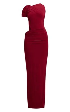 Prettylittlething Wine Slinky One Sleeve Ruched Maxi Dress -Pretty Little Thing Shop 88a32c9df5ff7aad852025513ff925b8f46fa976 CNO5149 5 wine slinky one sleeve ruched maxi dress