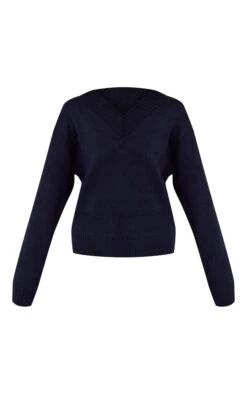 Prettylittlething Navy Brushed Laguna Knit V Neck Sweater -Pretty Little Thing Shop 88f81624d091e29c346f67bc2ee127e843cc285b CNO9308 5 navy brushed laguna knit v neck jumper