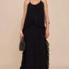 Prettylittlething Black Chiffon Frill Cami Maxi Dress -Pretty Little Thing Shop 891d3898cee12b881e6511512363362474f11eb9 CNM3838 1 black chiffon frill cami maxi dress