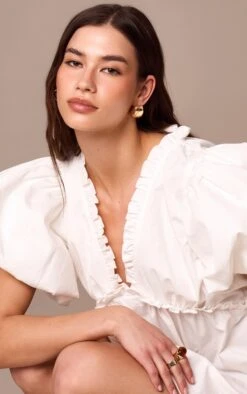 Prettylittlething White Cotton Gathered A-line Dress -Pretty Little Thing Shop 894914f229fcc9399ba4a81d47ae6aff04714c7b CNM4346 4 white cotton gathered a line dress