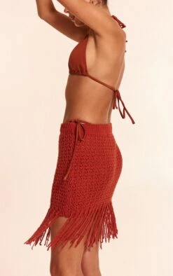Prettylittlething Rust Crochet Knit Tassel Mini Skirt -Pretty Little Thing Shop 898f740497fee912af3186687238f844cf7601b5 CNN2605 5 rust crochet knit tassle mini skirt