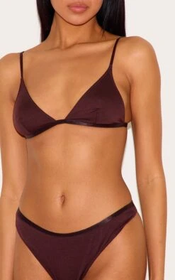 PrettyLittleThing Chocolate Brown Jersey – Basic Triangle Bralette & Thong Set -Pretty Little Thing Shop 89d0e6700d66b6ef6392e76607d33be8a805d39e CNL8511 4 chocolate jersey triangle basic lingerie set