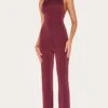 Prettylittlething Wine Double Layer Slinky Low Back Strappy Wide Leg Jumpsuit -Pretty Little Thing Shop 8a9e274521843cb5ee3a0751e0ddda11eeb971d4 CNM3114 1 wine double layer slinky low back strappy wide leg jumpsuit