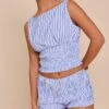 Prettylittlething Blue Striped Shirred Hot Pants -Pretty Little Thing Shop 8aaed3e103a74a9bc4ab871d1a243ceac1eb1886 CNM5353 1 blue striped shirred hot pants