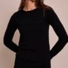 Prettylittlething Black Long Sleeve Fine Knit Top