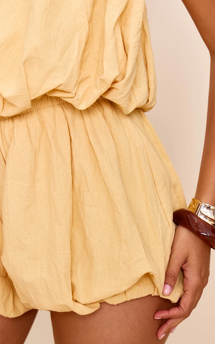 Prettylittlething Lemon Puffball Detail Bandeau Romper 4 Prettylittlething Lemon Puffball Detail Bandeau Romper - Image 4
