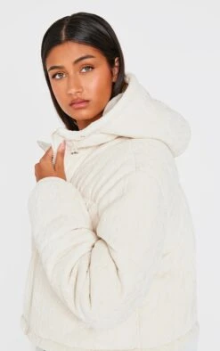 Prettylittlething Oatmeal Cable Knit Puffer Coat -Pretty Little Thing Shop 8b6c45e296319099b1aeeddfc66b0d825b6468c1 cnk1420 4