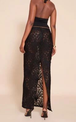 Black Textured Floral Lace Maxi Skirt 7 Black Textured Floral Lace Maxi Skirt -Pretty Little Thing Shop 8b8605909263d8222a2ceb04981f59958c897161 CNO0830 3 black textured floral lace maxi skirt