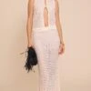 Prettylittlething Ecru Crochet Knit Maxi Skirt