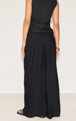 Prettylittlething Black Textured Draw String Maxi Skirt -Pretty Little Thing Shop 8bcdce0d5c3f4497b0e24f6ed110d57296f7ca54 CNN5775 3 black textured draw string maxi skirt