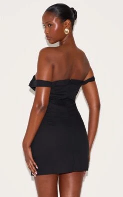 Prettylittlething Black Draped Bardot Corset Bodycon Dress 6 Prettylittlething Black Draped Bardot Corset Bodycon Dress -Pretty Little Thing Shop 8c0bd779944f451c4816189147006fbc5e257725 CNM0908 2 black draped bardot corset bodycon dress