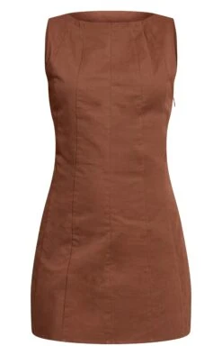 Chocolate Woven Boat Neck Sleeveless Bodycon Dress -Pretty Little Thing Shop 8c7d965f9d7910f78b5063a4b9f1d7eb90513b03 CNO1452 5 chocolate woven boat neck sleeveless bodycon dress