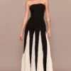 Prettylittlething Black Bandeau Contrast Chiffon Pleated Maxi Dress -Pretty Little Thing Shop 8ce236be12df882203ef1a25c584dd7b9b8425b3 CNM2455 1 black bandeau contrast chiffon pleated maxi dress