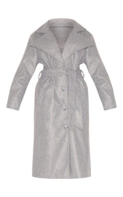 Prettylittlething Grey Oversized Wool Look Trench Coat -Pretty Little Thing Shop 8ced6dca4e240ce26e42889392f41c2b17b62efa CNL5172 5 grey oversized wool look trench