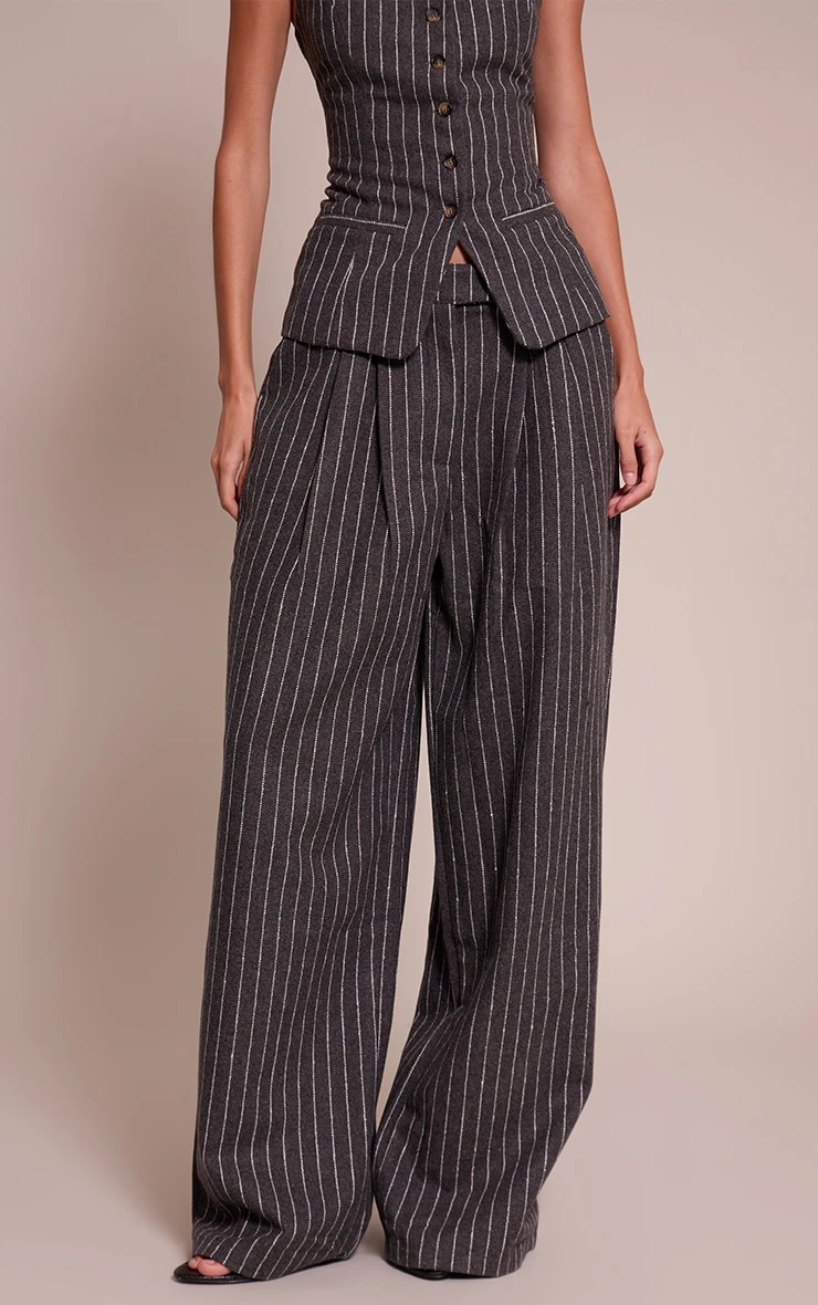Charcoal Woven Brushed Straight Leg Pant 2 Charcoal Woven Brushed Straight Leg Pant - Image 2