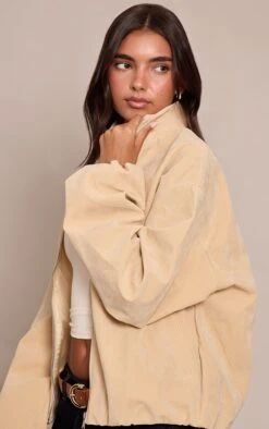 PrettyLittleThing Buttercream Faux Suede Zip-Front Bomber Jacket -Pretty Little Thing Shop 8d71a3a94170dcd830d7f70763b9f504c6349459 CNN8563 4 buttercream suede bomber jacket