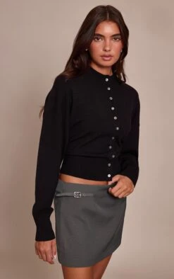 Prettylittlething Black Compact Knitted Cardigan