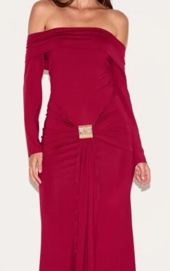 Prettylittlething Deep Red Bardot Long Sleeve Trim Drape Detail Maxi Dress 8 Prettylittlething Deep Red Bardot Long Sleeve Trim Drape Detail Maxi Dress -Pretty Little Thing Shop 8da59648476ce523197bbba5a51f715039726181 CNN1147 4 deep red bardot long sleeve trim drape detail maxi dress