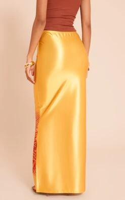 Orange Print Stretch Satin Maxi Skirt -Pretty Little Thing Shop 8dac0d6b8ed5385176404de9d63bd5fa02b14e17 CNN9264 3 orange print stretch satin maxi skirt