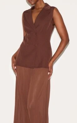 Prettylittlething Deep Chocolate Woven Vest Overlay Chiffon Jumpsuit -Pretty Little Thing Shop 8dfc56cf713cc7e3b1307d85c3e158b20524b3b1 CNL9218 4 deep chocolate woven waistcoat overlay chiffon jumpsuit