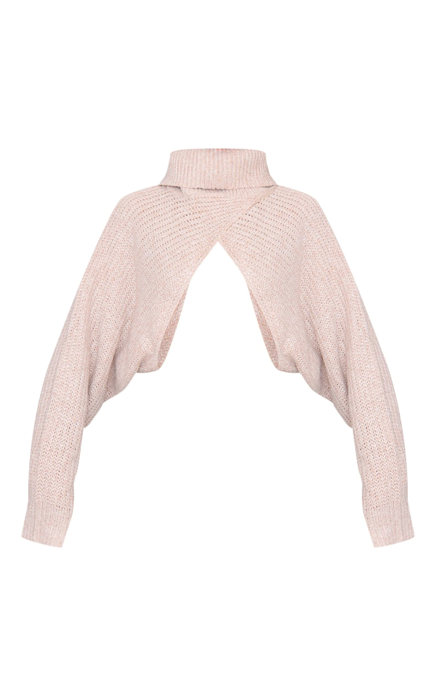 Prettylittlething Beige Extreme Cropped Knit Sweater 5 Prettylittlething Beige Extreme Cropped Knit Sweater - Image 5