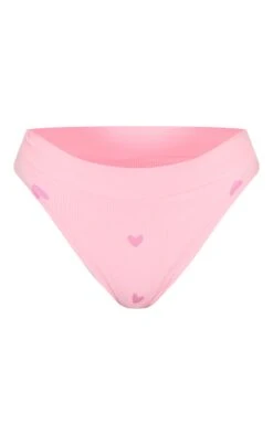 Prettylittlething Pink Heart Print Ribbed Thong -Pretty Little Thing Shop 8e1ba01adc9758283db10b3a0015caac42b39880 CNI6782 5 pink heart print ribbed thong