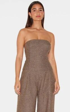 Prettylittlething Taupe Tailored Herringbone Bandeau Wide Leg Jumpsuit -Pretty Little Thing Shop 8e2d5b377525f05bad7017cddd88b4e65a154583 cnl7450 4