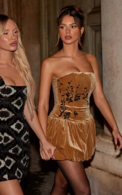 Prettylittlething Golden Olive Velvet Embroidered Detail Puffball Dress -Pretty Little Thing Shop 8e5d65149f2c8c6d080a3aa3edac3c67e58d1182 cnl1311 1